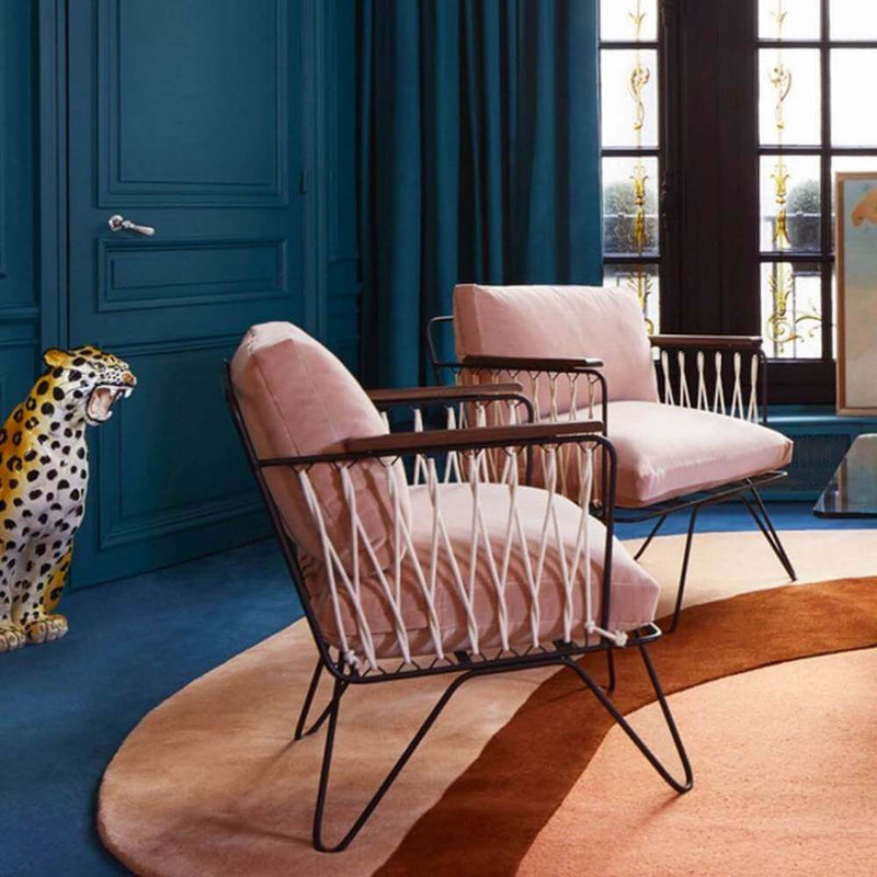 Fauteuil Croisette Honoré - velours rose - boutique décoration Montreal