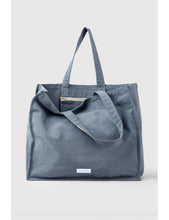 Load image into Gallery viewer, grand cabas, sac en toile de coton, bleu clair
