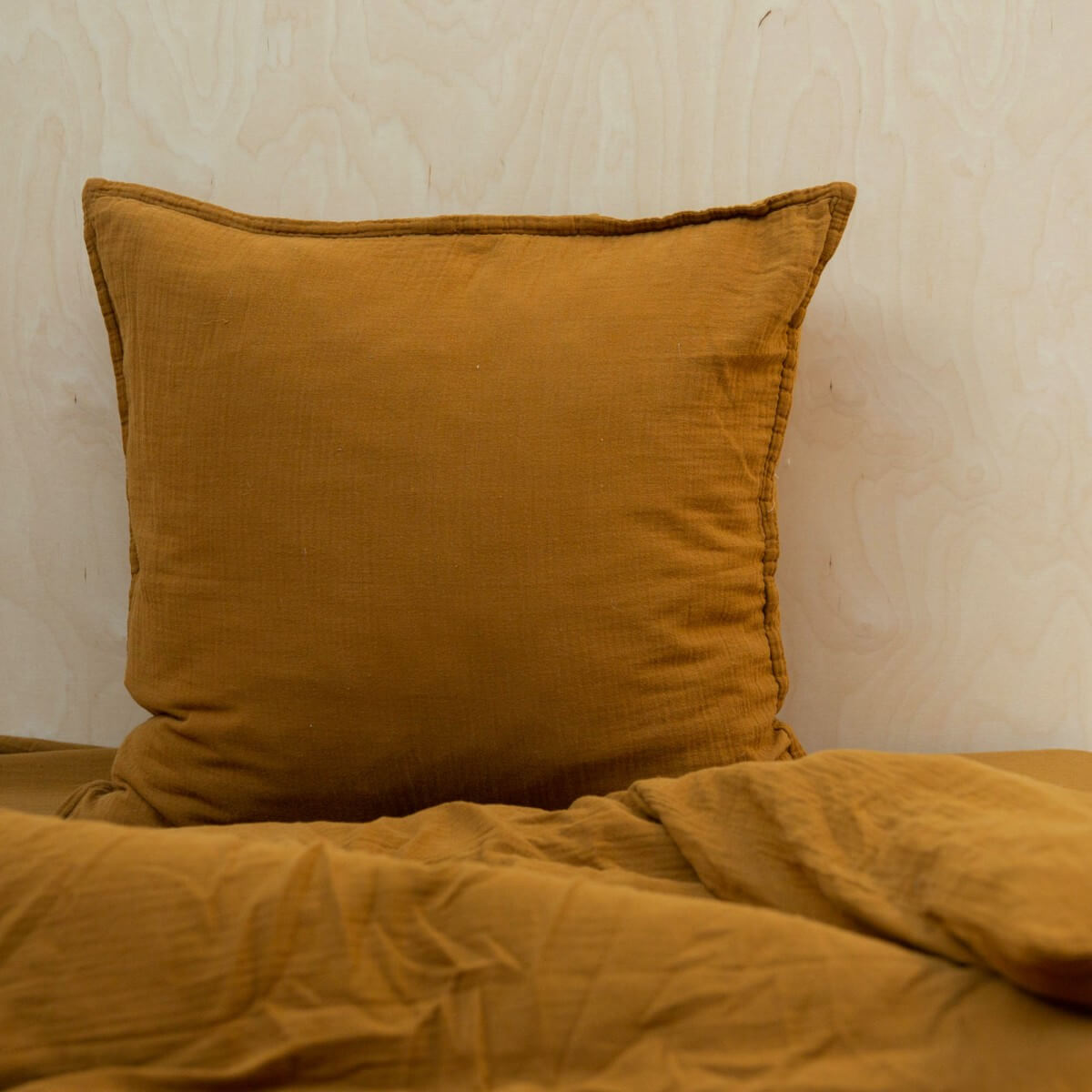 Housse de couette douce en coton, ambre, brun, literie