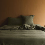 literie en gaze de coton, vert kaki, housse de couette