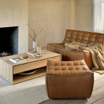 canapé sofa en cuir aniline, designer Jacques Deneef