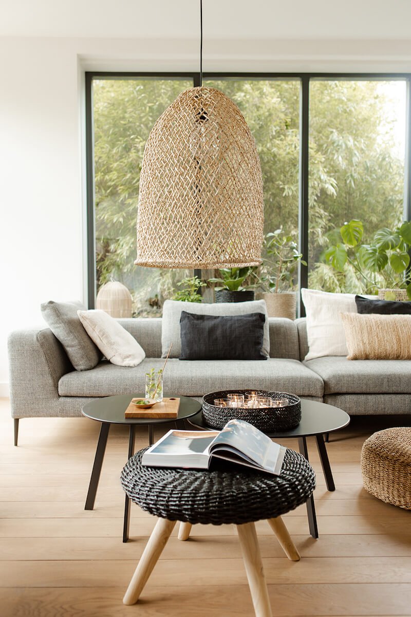 Suspension Abaca Organique Naturel - General - boutique décoration Montreal