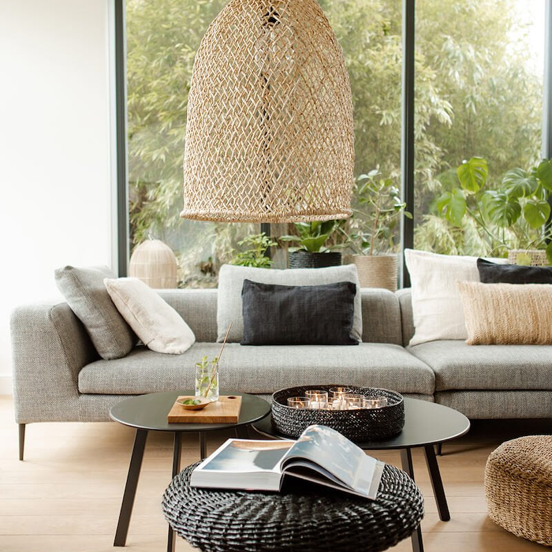 Suspension Abaca Organique Naturel - General - boutique décoration Montreal