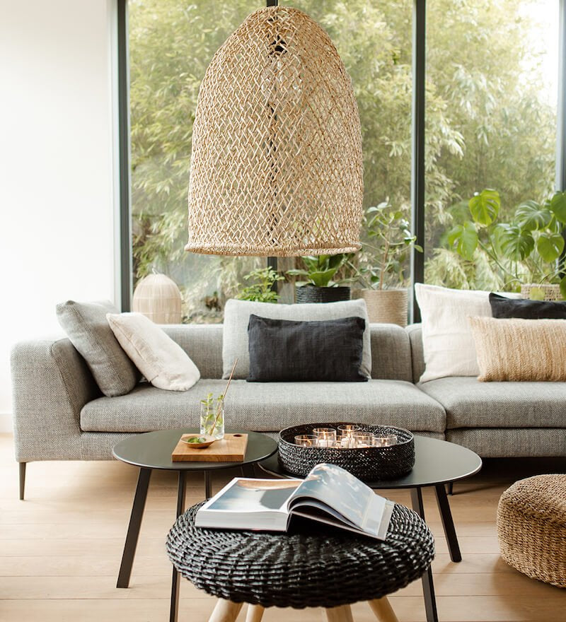 Suspension Abaca Organique Naturel - General - boutique décoration Montreal