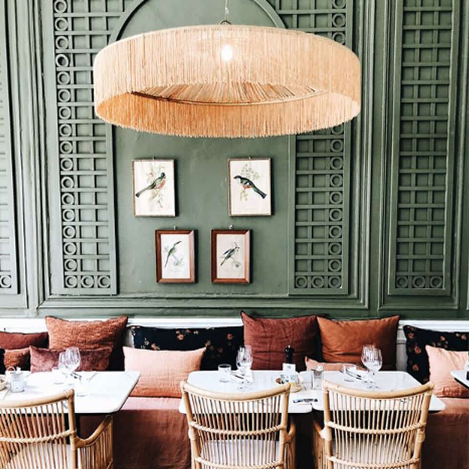 Suspension Parasol à Franges Raphia - Doré - boutique décoration Montreal