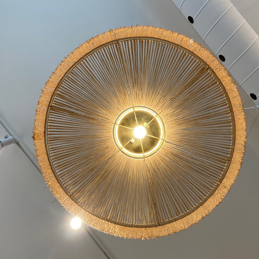 Suspension Parasol à Franges Raphia - Doré - boutique décoration Montreal