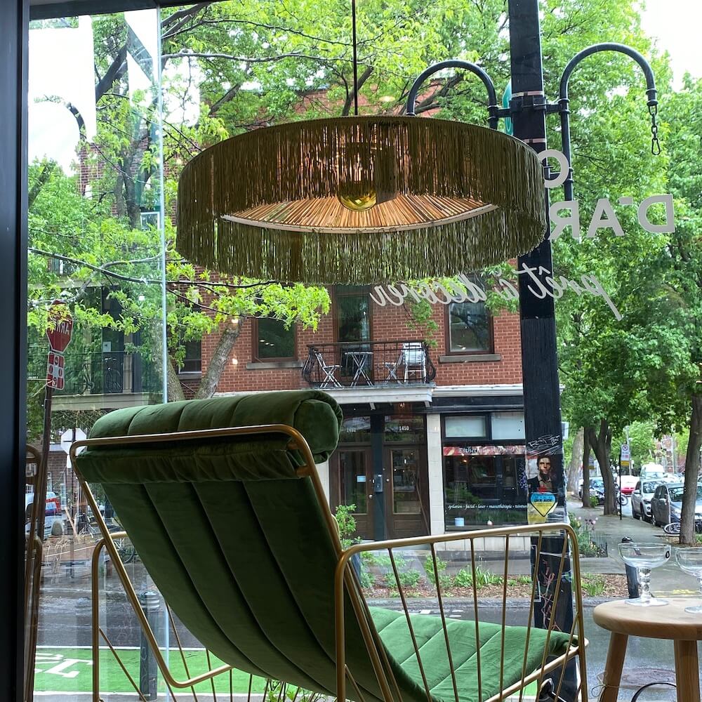 Suspension Parasol à Franges Raphia - Mousse - boutique décoration Montreal