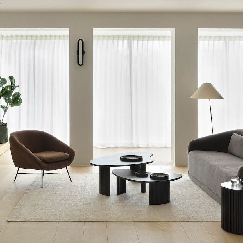 Table basse Boomerang en acajou - Demo - boutique décoration Montreal