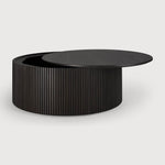 table de salon avec coffre, bois noir, designer designer Jacques Deneef