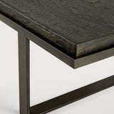 table basse stabilité, rectangulaire, bois et minéraux