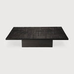 table basse noir, grande, teck et chêne, fait main, table tabwa de Ethnicraft